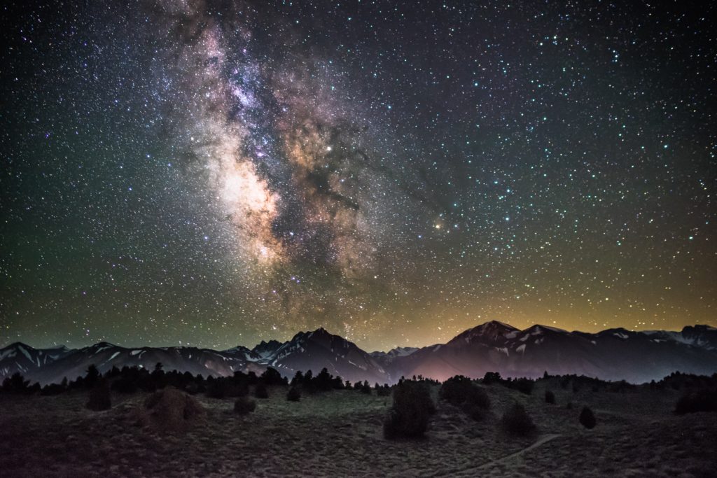 Silhouette of mountains under Milky Way Galaxy by Robson Hatsukami Morgan