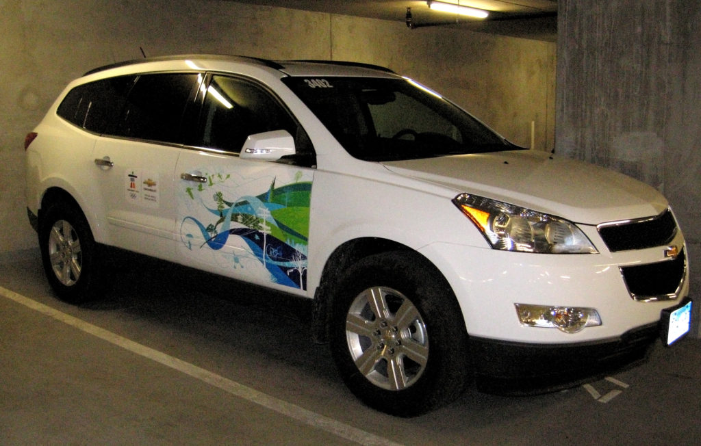 Giant Official Vancouver Olympics beluga-whale-sized white SUV